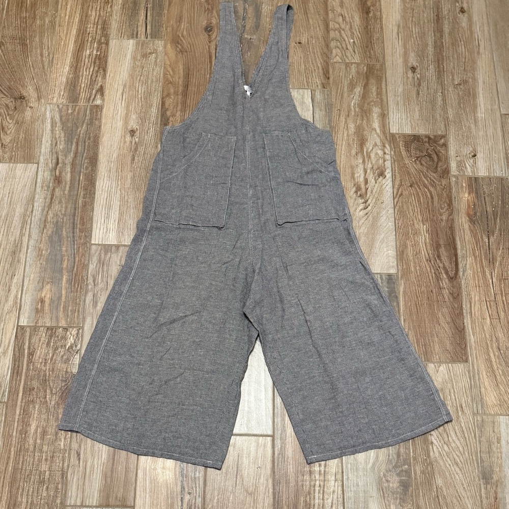 Kleen Linen V Neck Wide Leg Overall